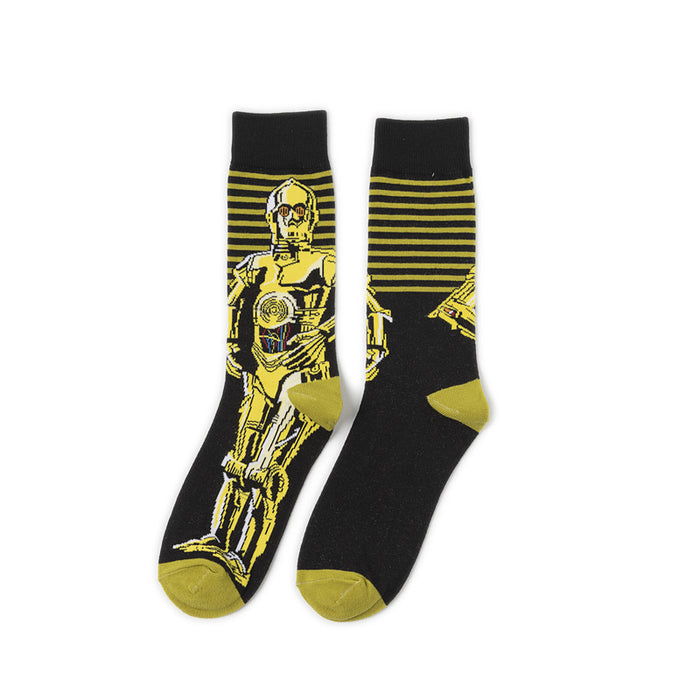 Wholesale  Men's Cotton Cartoon Cartoon Socks Black Socks Women's Cotton Men's Socks