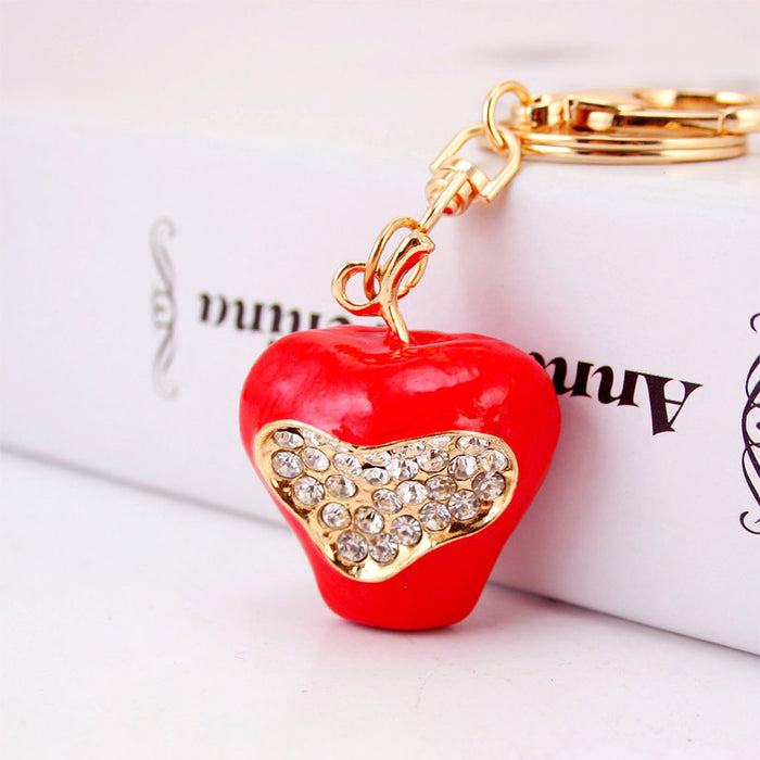Wholesale Zinc Alloy Christmas Tree Keychain with Red Bell and  Holiday Gift Car Key Accessory
