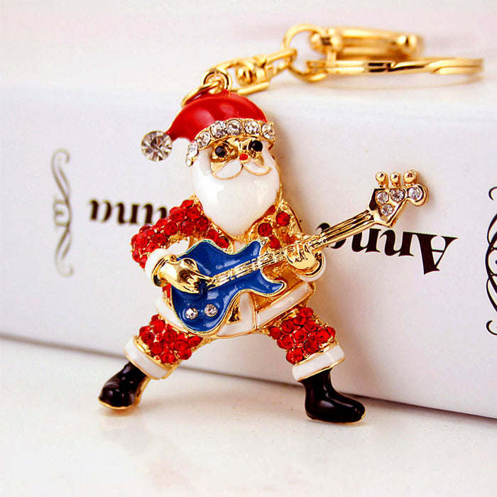 Wholesale Zinc Alloy Christmas Tree Keychain with Red Bell and  Holiday Gift Car Key Accessory