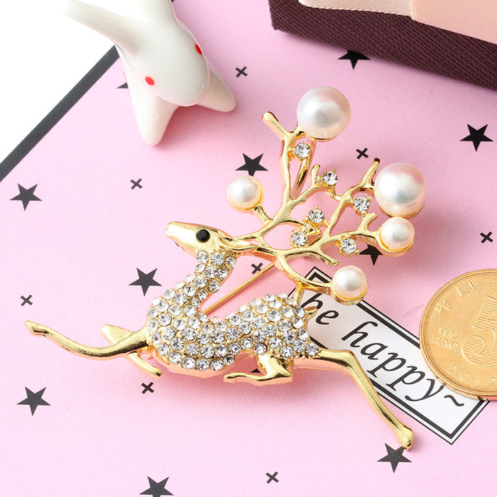 Wholesale Pearl zircon brooch, coat brooch, versatile brooch, chest flower, empty holder