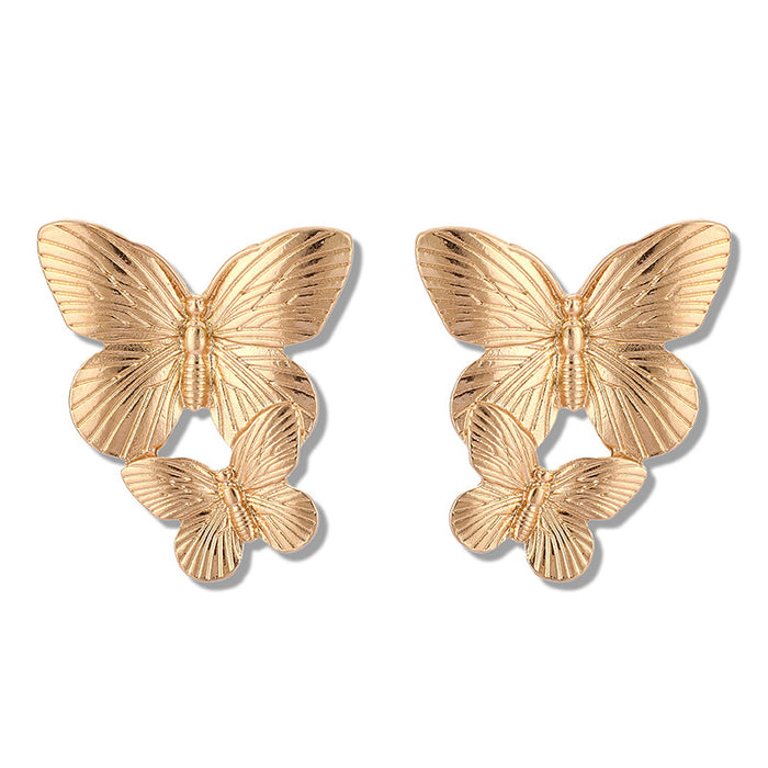 Wholesale Alloy Butterfly Earrings Exaggerated Large Flower Stud