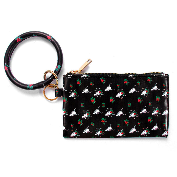 Wholesale Leopard Print PU Leather Tassel Pendant Bracelet Wallet Keychain JDC-KC-JinY008