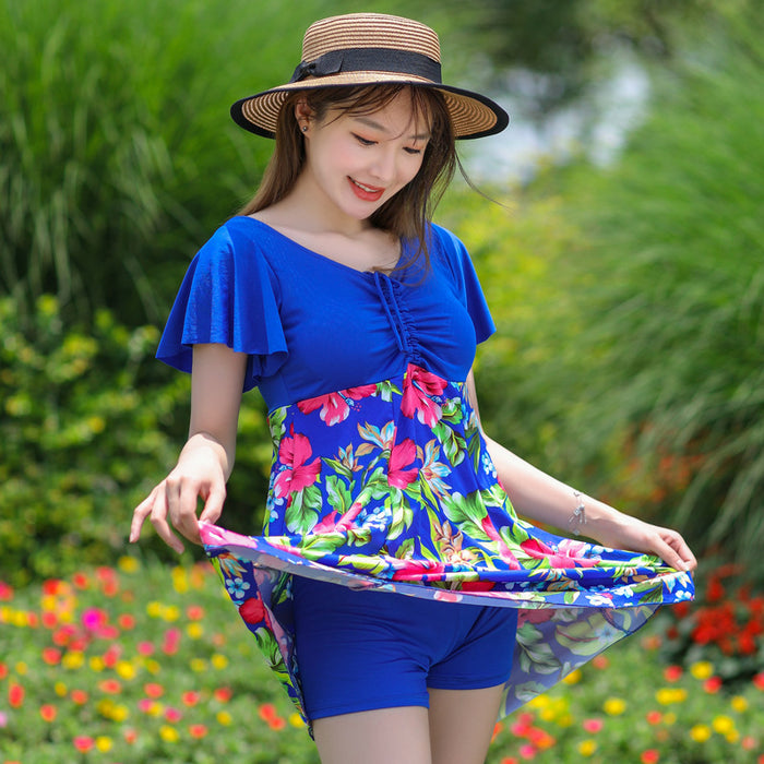 Wholesale Split swimsuit for women, conservative, covering belly, fat, loose, hot spring swimsuit