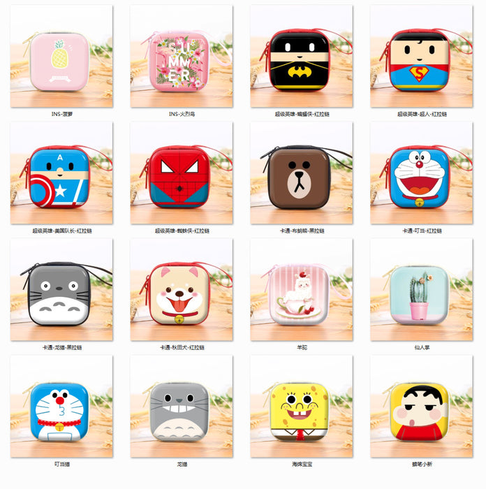 Wholesale Cartoon camera game machine tinplate square coin purse zipper headset storage bag exquisite coin storage box