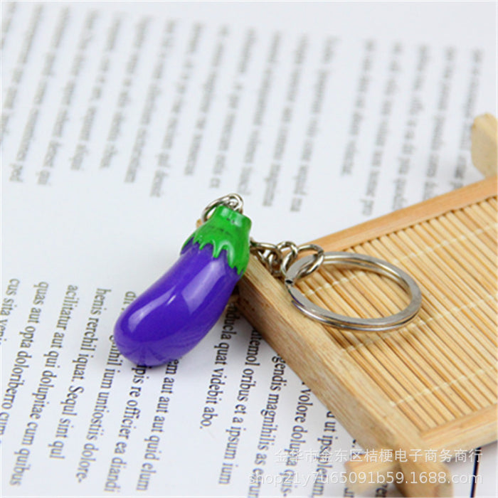 Wholesale Creative Resin Fruit Keychain Simulated Strawberry Grape Pomegranate Watermelon MOQ≥10