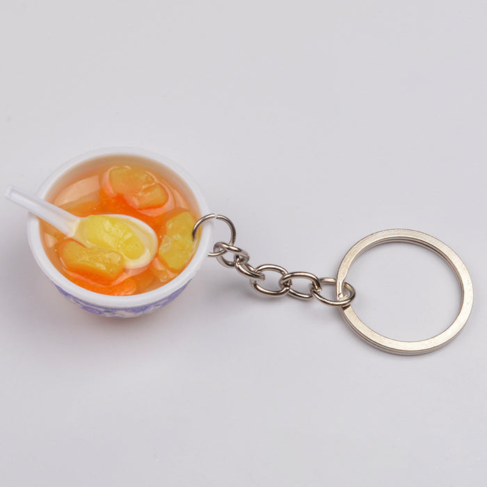 Wholesale Chinese Style Blue White Porcelain Bowl Keychain PVC Decorative Car Key Accessory Gift MOQ≥2