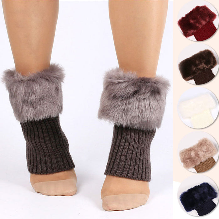 Wholesale Knitted Fur Leg Covers Cotton Socks JDC-SK-XQ041