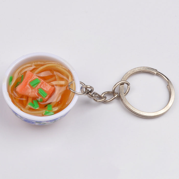 Wholesale Chinese Style Blue White Porcelain Bowl Keychain PVC Decorative Car Key Accessory Gift MOQ≥2