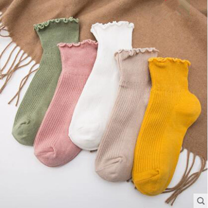 Wholesale Lace short tube cotton socks, cotton short boots, boat socks