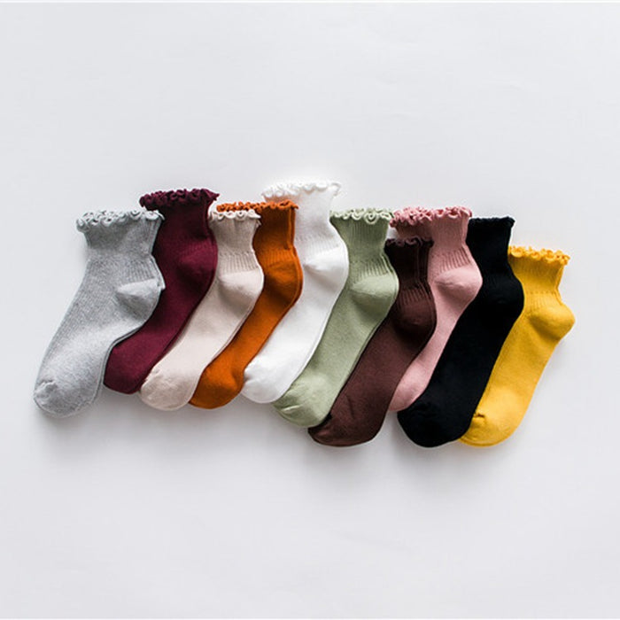 Wholesale Lace short tube cotton socks, cotton short boots, boat socks