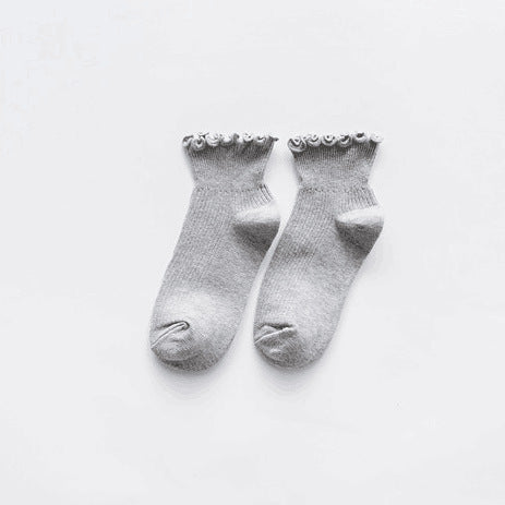 Wholesale Lace short tube cotton socks, cotton short boots, boat socks