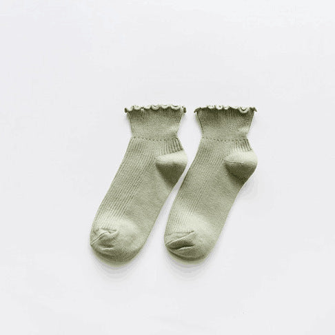 Wholesale Lace short tube cotton socks, cotton short boots, boat socks