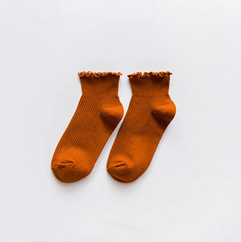 Wholesale Lace short tube cotton socks, cotton short boots, boat socks