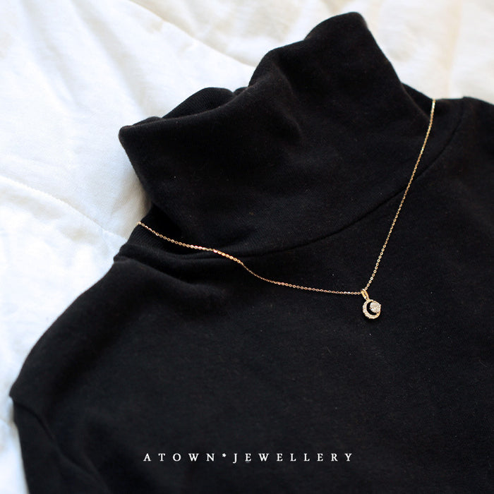 Wholesale Pendant 925 Sterling Silver Plated Necklace with Zirconium Diamond Clavicle Chain