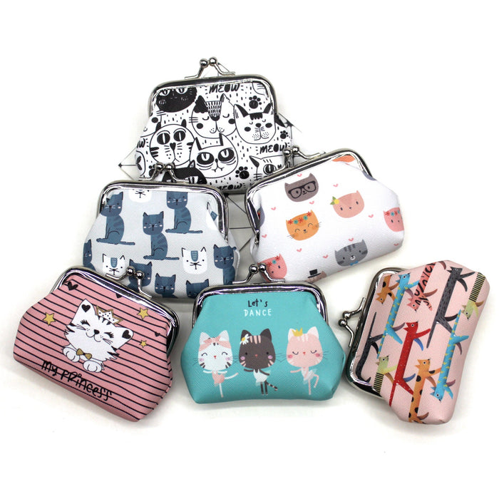 Wholesale Kitten Printed Coin Purse, Small Fresh Cartoon Wallet JDC-WT-QW004