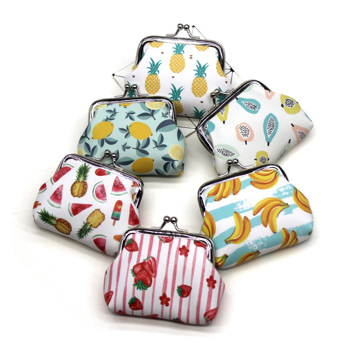 Wholesale Small Fresh Fruit Print Coin Purse Cute Student Small Wallet Ladies Coin Bag Children Hand-held Coin Bag JDC-WT-QW008