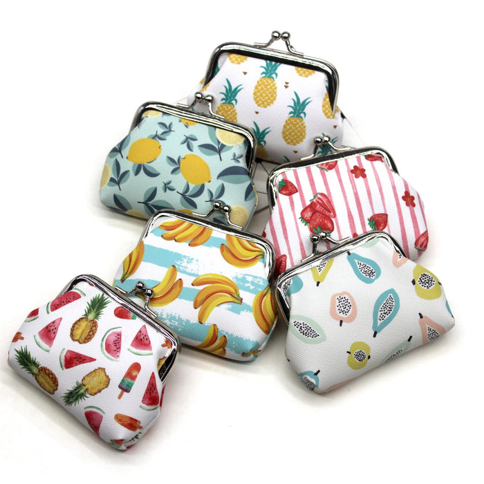 Wholesale Small Fresh Fruit Print Coin Purse Cute Student Small Wallet Ladies Coin Bag Children Hand-held Coin Bag JDC-WT-QW008