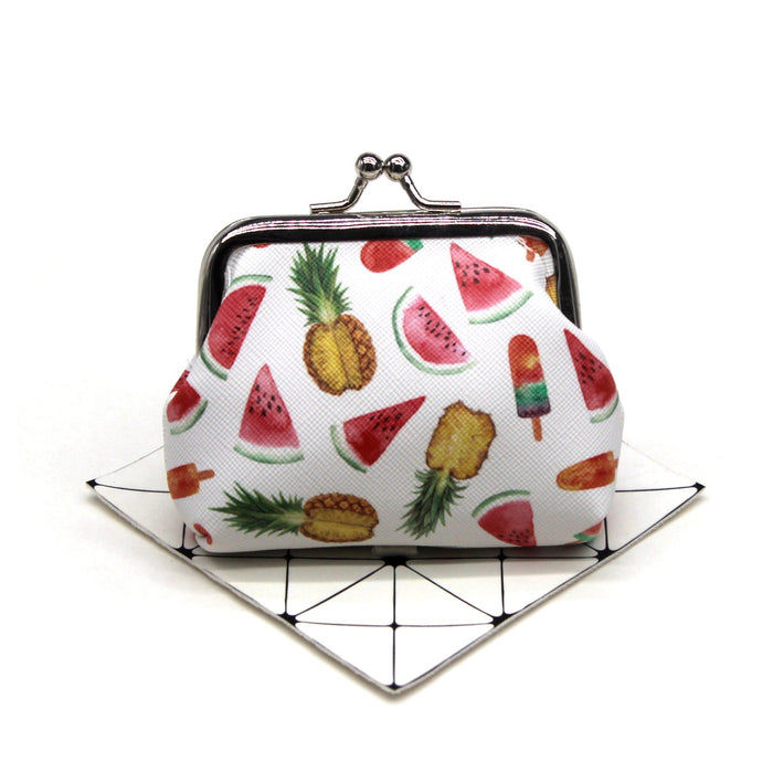 Wholesale Small Fresh Fruit Print Coin Purse Cute Student Small Wallet Ladies Coin Bag Children Hand-held Coin Bag JDC-WT-QW008