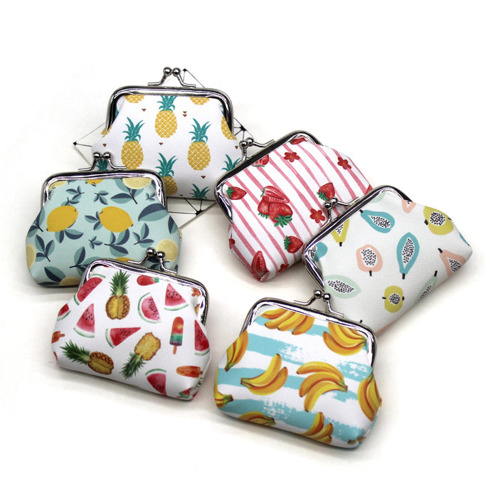 Wholesale Small Fresh Fruit Print Coin Purse Cute Student Small Wallet Ladies Coin Bag Children Hand-held Coin Bag JDC-WT-QW008