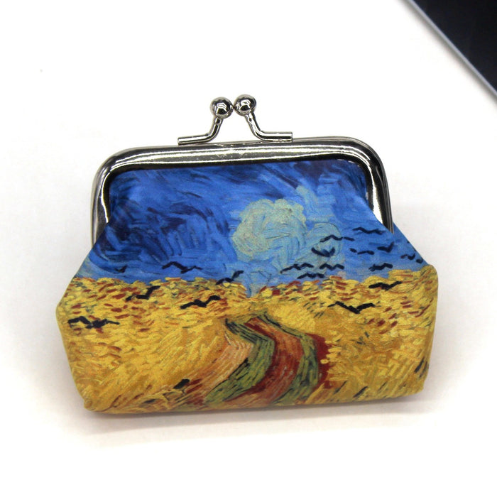 Wholesale Retro Creative Printed Women's Coin Purse with Buckle and Coin Bag JDC-WT-QW003