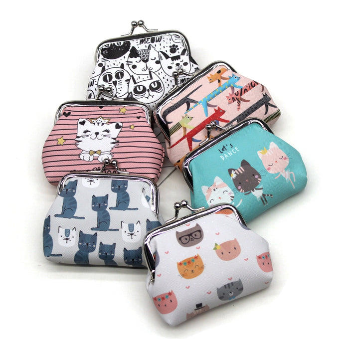 Wholesale Kitten Printed Coin Purse, Small Fresh Cartoon Wallet JDC-WT-QW004