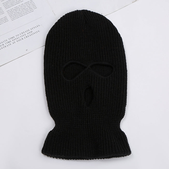 Wholesale Three-hole Double-layer Face Protection Wool Hat JDC-FH-HXL002