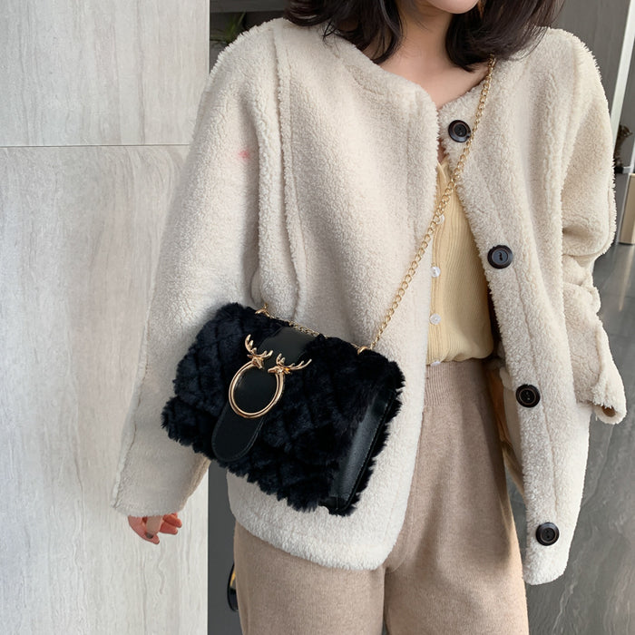 Wholesale Plush Chain Shoulder Bag JDC-SD-QiSheng007