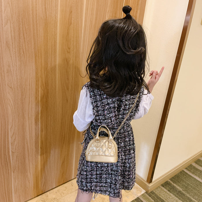 Wholesale Children' s Spring and Summer Shell Bag Rhombus Chain Catwalk Crossbody Bag Cute Mini Girl Shoulder Handheld Small Bag