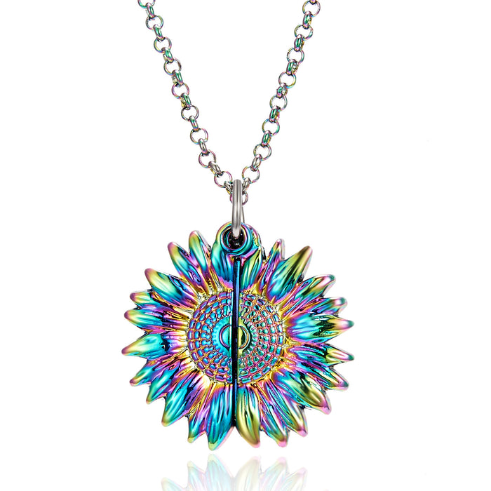 Wholesale You Are My Sunshine Sunflower Openable Pendant Necklace JDC-NE-GangM001