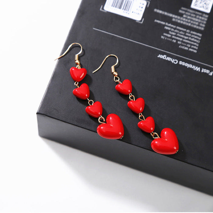 Wholesale Earrings Plastic Size Tassel Heart Heart JDC-ES-YinW004