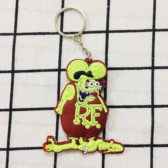 Wholesale PVC Mouse Double-sided Soft Glue Keychain Cartoon Anime Drop Plastic Keychain Wholesale Key Accessories JDC-KC-Hual007