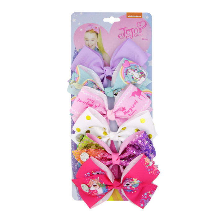 Wholesale Halloween Children's Swallowtail Bow Paper Card Cloth Hairpin JDC-HC-QiuN012