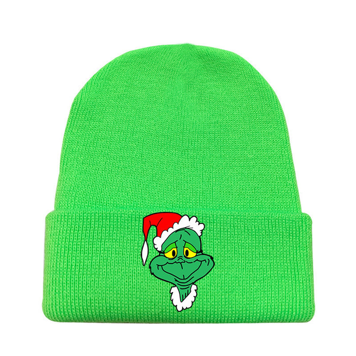 Wholesale Christmas Knitted Hat Green Hair Monster Wool Hat JDC-FH-JunC004