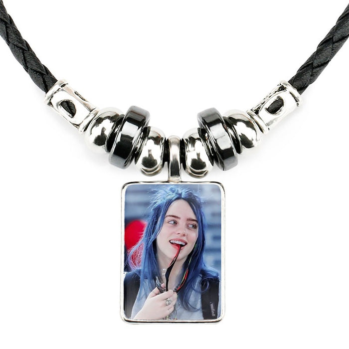 Wholesale Celebrity-themed square glass pendant necklace