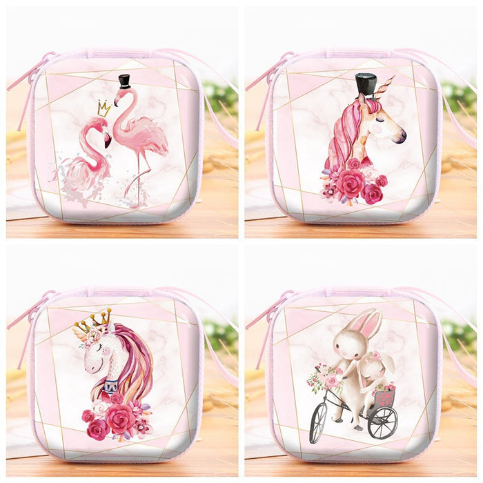 Wholesale Cartoon camera game machine tinplate square coin purse zipper headset storage bag exquisite coin storage box