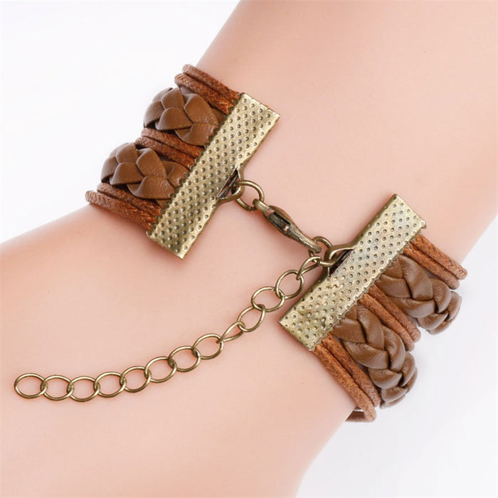 Wholesale Multi-layered braided bracelet featuring popular celebrities