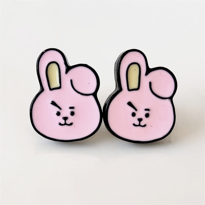 Wholesale Earring Alloy Cute Cartoon Bear Rabbit Robot (M) JDC-ES-SYM005