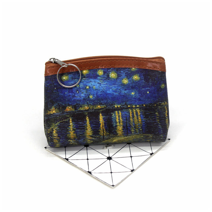 Wholesale Nostalgic Oil Painting Printed Coin Bag JDC-WT-QW012