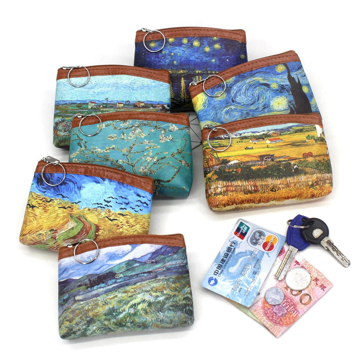 Wholesale Nostalgic Oil Painting Printed Coin Bag JDC-WT-QW012