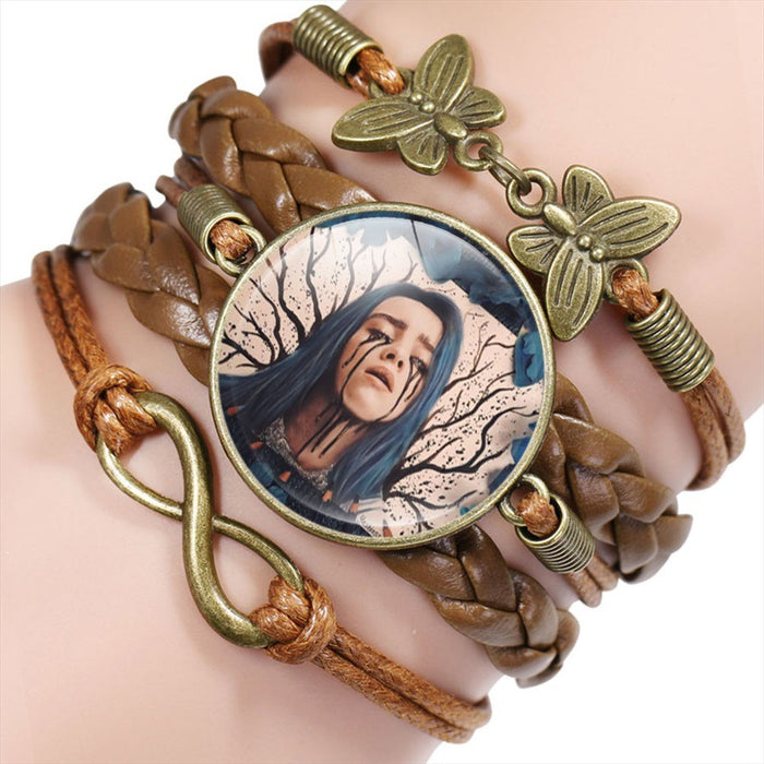 Wholesale Multi-layered braided bracelet featuring popular celebrities