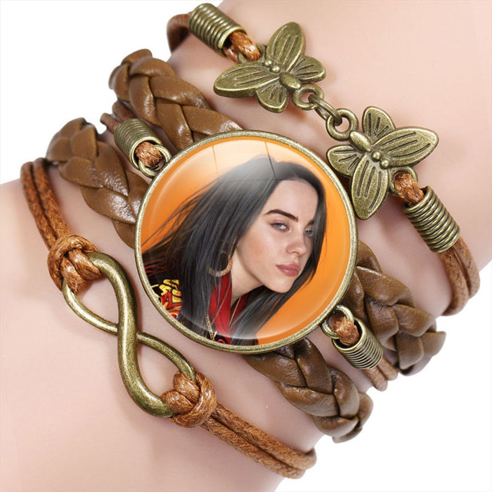 Wholesale Multi-layered braided bracelet featuring popular celebrities