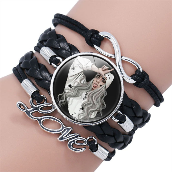 Wholesale Multi-layered braided bracelet featuring popular celebrities
