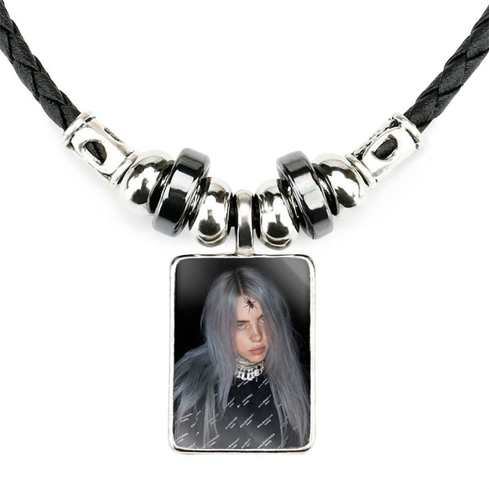 Wholesale Celebrity-themed square glass pendant necklace