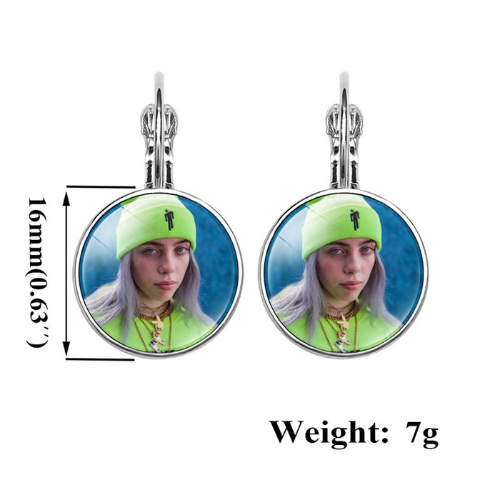 Wholesale Popular Celebrity Pattern Time Gemstone Earrings for Women