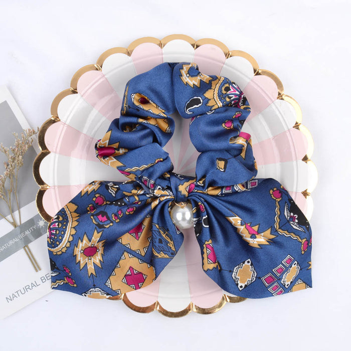 Wholesale Polyester Pearl Pendant Bow Ribbon Large Intestine Circle JDC-HS-Xiane002