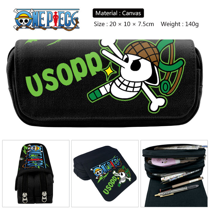 Wholesale Anime Canvas Pencil Case Multifunctional School Stationery Pouch For Students