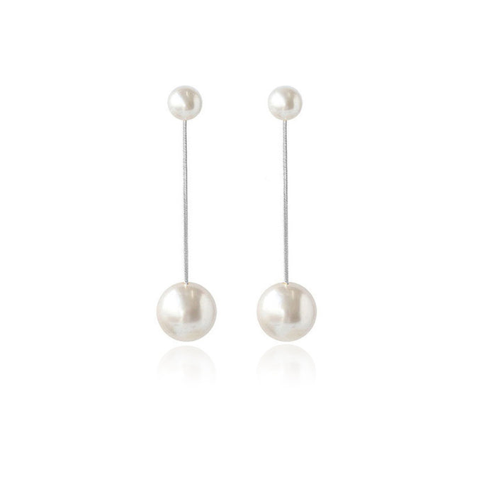 Wholesale S925 Silver Needle Size Pearl Long Earrings Tassel Earrings Ear Jewelry