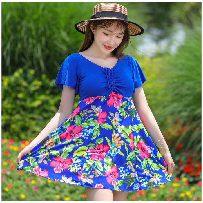 Wholesale Split swimsuit for women, conservative, covering belly, fat, loose, hot spring swimsuit