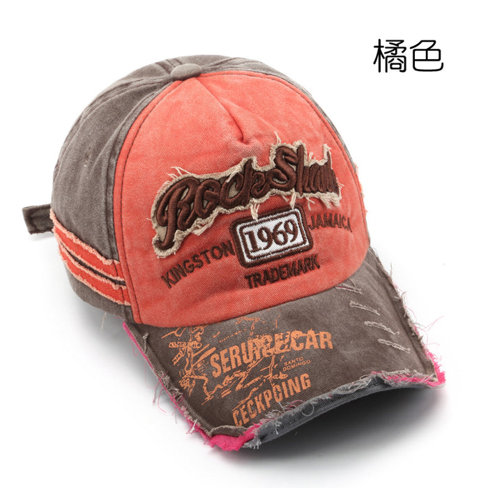 Wholesale 1969 Vintage Washed Old Letter Embroidered Hole Baseball Cap JDC-FH-TuL046