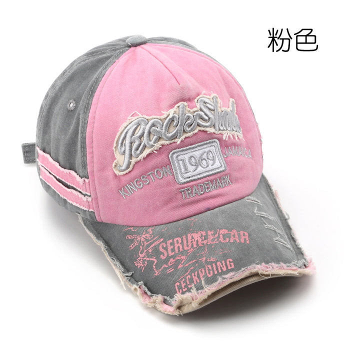 Wholesale 1969 Vintage Washed Old Letter Embroidered Hole Baseball Cap JDC-FH-TuL046